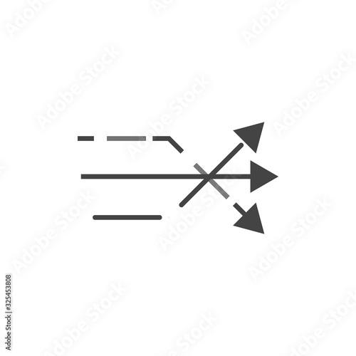 Three different arrows. think different business concept arrow icon. Stock vector illustration isolated on white background
