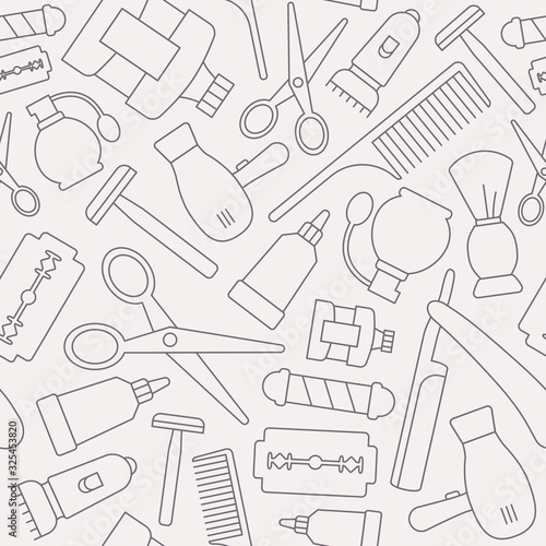 Barbershop - Vector background (seamless pattern) of beauty salon for graphic design