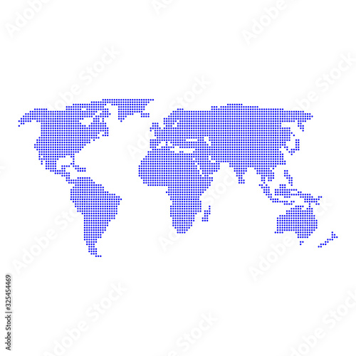 World map vector  isolated on white background. Flat Earth