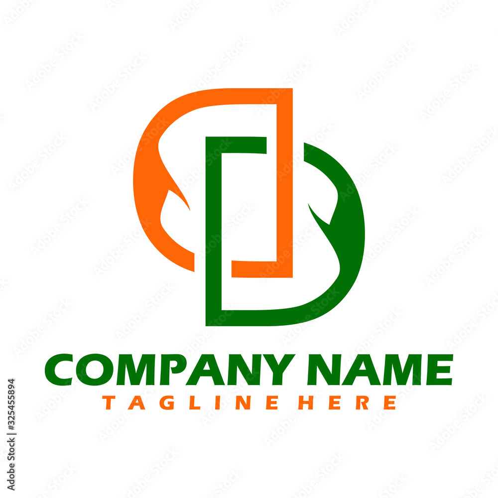D dots logo design template. Hexagon D icon. D dots logo design template. Hexagon D icon.