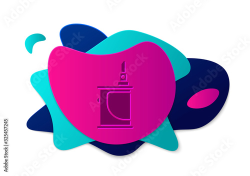 Color Electronic cigarette icon isolated on white background. Vape smoking tool. Vaporizer Device. Abstract banner with liquid shapes. Vector Illustration