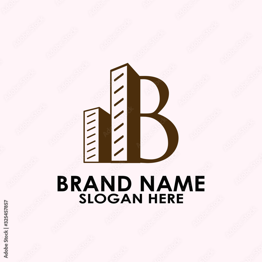Fototapeta premium logo letter b with real estate vector design