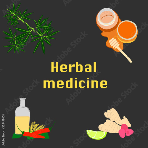 natural medicine chest concept. 