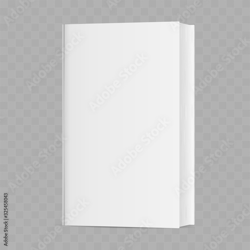 White realistic book isolated on a transparent background. Vector illustration.