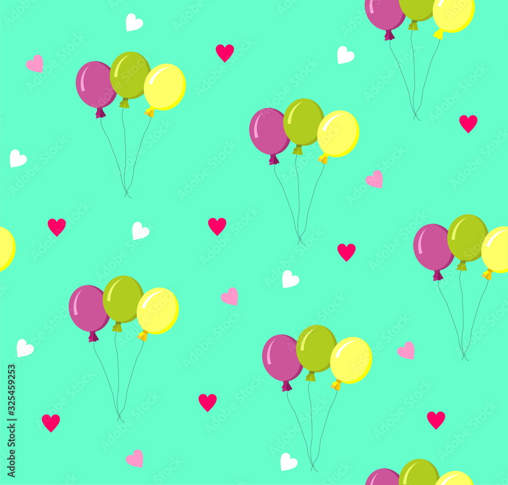 Seamless background with colorful balloons