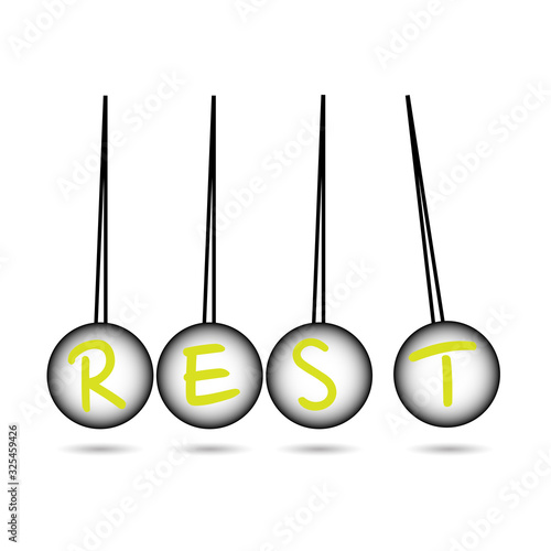 Pendulum Icon, Newton's Cradle. Rest consept Stock vector illustration isolated on white background.