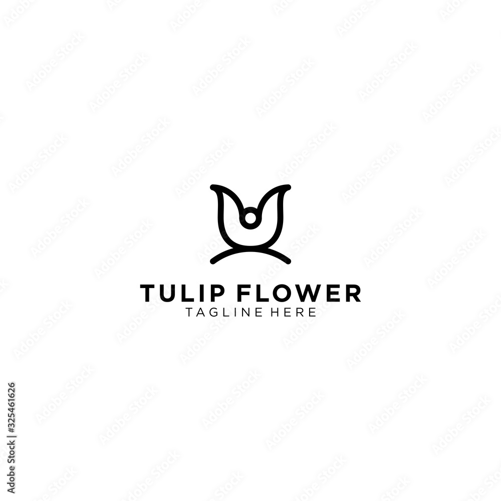 Tulips flower simple logo for cosmetics or beauty salon spa logo template Tulips flower simple logo for cosmetics or beauty salon spa logo template