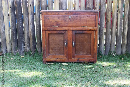Wooden cupboard cabinet outdoor Garden furniture elegant ethnic exterior