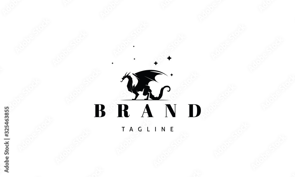 Vector logo on which an abstract image of a magic dragon. Vector logo on which an abstract image of a magic dragon.