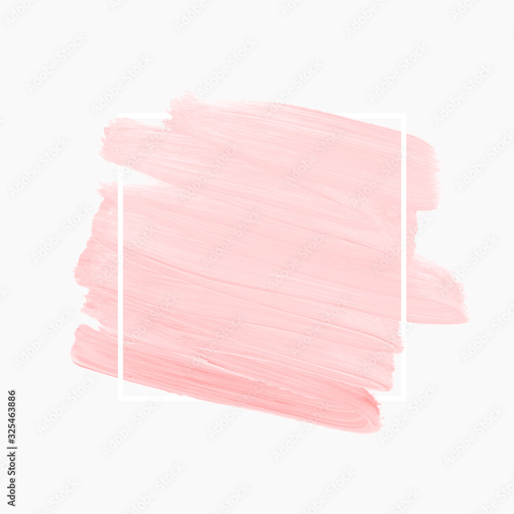 Cream pink creative abstract background design vector over square frame.  Perfect acrylic brush stroke design for headline, logo and sale banner.  Stock Vector | Adobe Stock