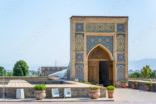 Tilya-Kori Madrasah, a part of Registan medieval architectural ensemble, Samarkand, Uzbekistan photo