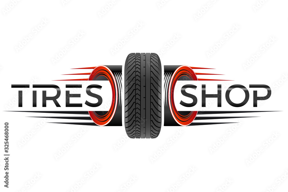 Reifenhandel - Motorsport- / Firmen-Logo - obrazy, fototapety, plakaty 