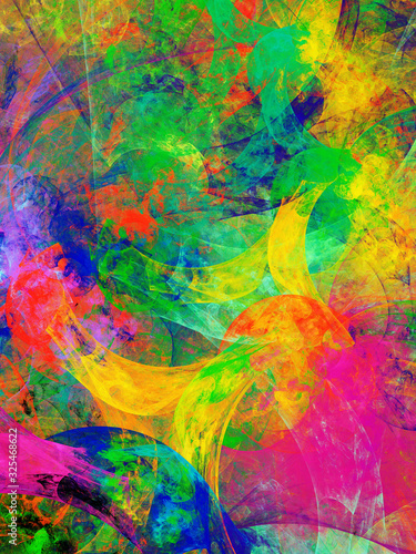 Fototapeta Naklejka Na Ścianę i Meble -  rainbow abstract fractal background 3d rendering illustration