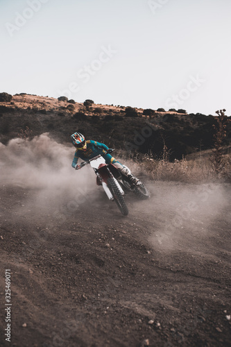 Fototapeta Naklejka Na Ścianę i Meble -  motocross sand dirty sun down