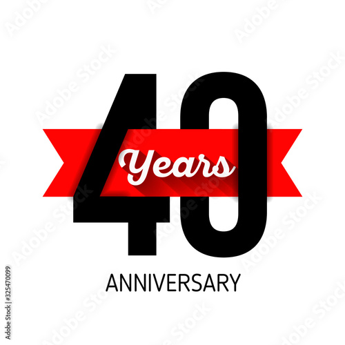 Forty years old holiday card design, vector illustration