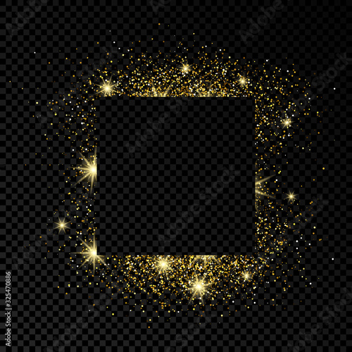 Greeting card with golden glitter background
