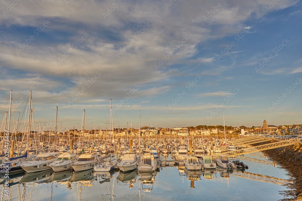 Image of the marina at Saint Servan, France in the evening sun