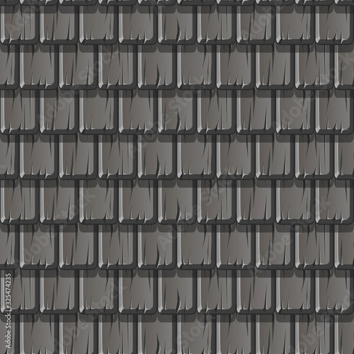 Seamless textured pattern of gray wooden roof.