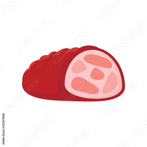 Piece of bacon flat icon. Vector Piece of bacon in flat style isolated on white background. Element for web, game and food meat advertising