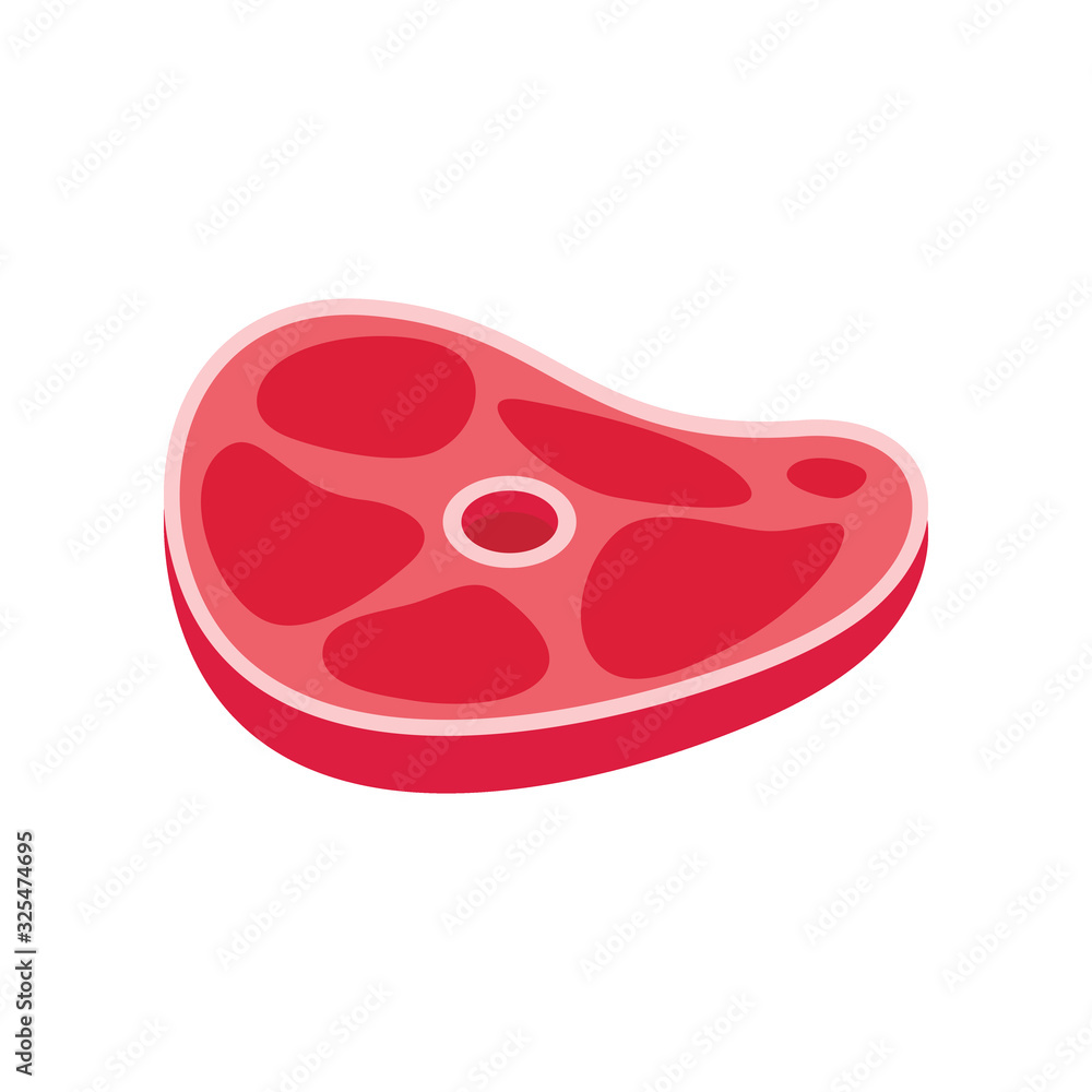raw beef steak flat icon. Vector raw beef steak in flat style isolated on white background. Element for web, game and food meat advertising raw beef steak flat icon. Vector raw beef steak in flat style isolated on white background. Element for web, game and food meat advertising