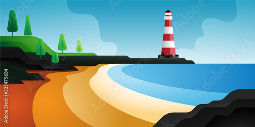 Lighthouse beach landscape....