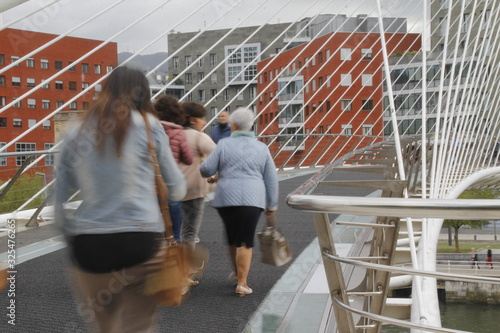 City ilfe in the downtown of Bilbao photo