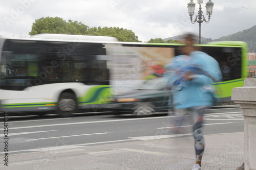 City ilfe in the downtown of Bilbao photo