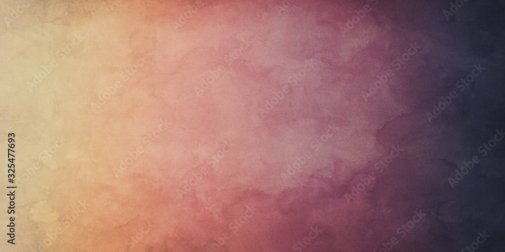 Grungy Stained Paper Texture with Warm Yellow Pink Sunset Gradient