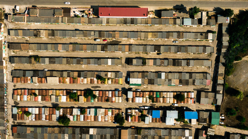 Aerial view of poor houses in Erope