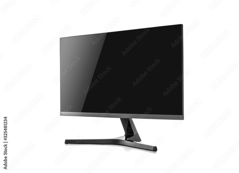 Computer monitor or LCD TV isolated on a white background. - obrazy, fototapety, plakaty 