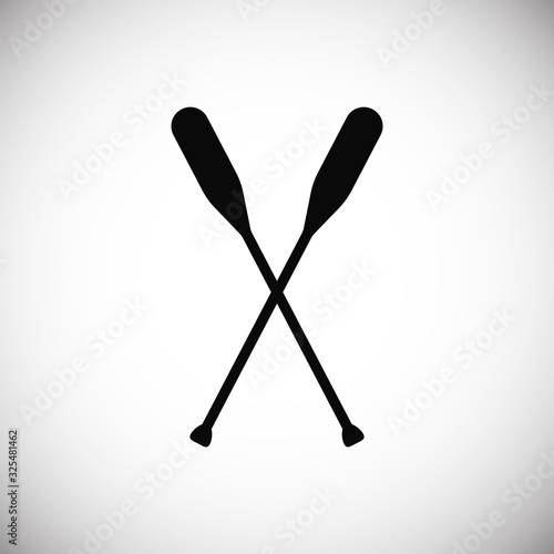 Silhouette of crossed oars or paddles boat