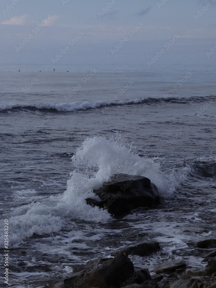 Fototapeta premium waves crashing on the rocks