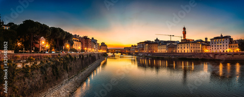 Florence by the Golden Hour, Water Reflection © Tasawer