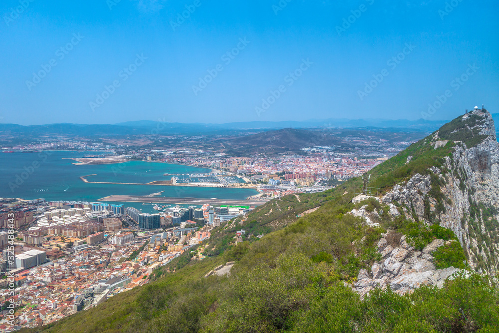 Bay view from mountain in Gibraltar