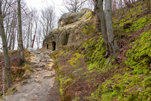 The cave monastery of the village of Razgirche is a rock-cave complex, a unique monument of history and nature. Located near the village of Razgirche, Stryi district, Lviv region, Ukraine.