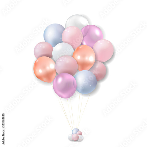 Realistic balloons on white. Vector illustration.