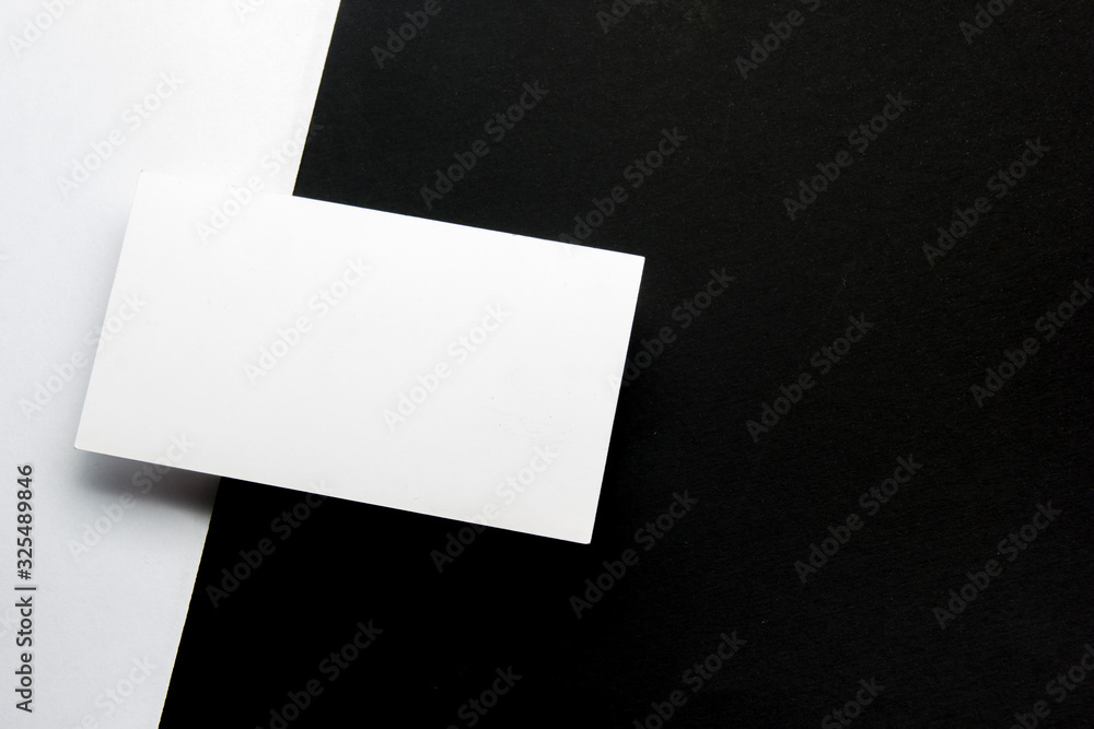 Business cards blank. Mockup on color background. Flat Lay. copy space for text Business cards blank. Mockup on color background. Flat Lay. copy space for text