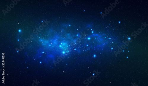 Vector cosmic illustration. Colorful space background with stars