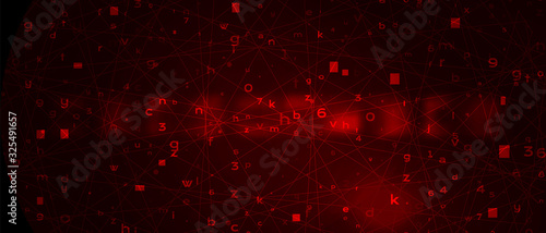 Abstract Red Background with Binary Code. Malware, or Hack Attack Concept