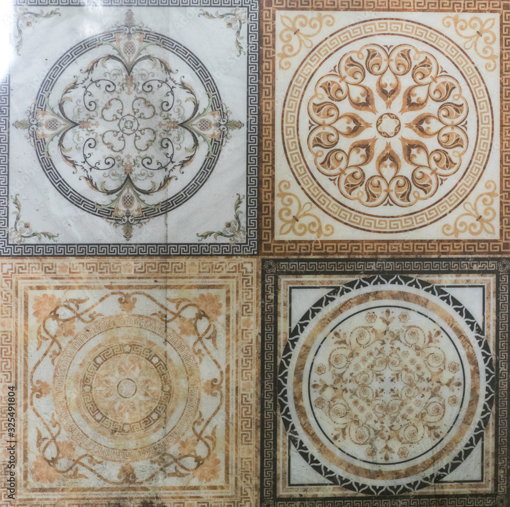 Decorative Vintage Abstract Ornamental Mosaic Tile Pattern For Kitchens