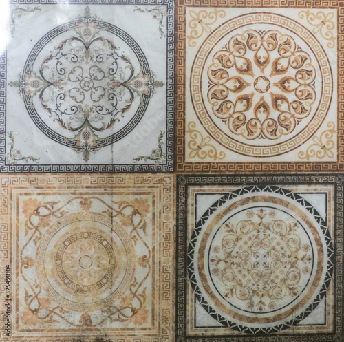 Decorative Vintage Abstract Ornamental Mosaic Tile Pattern For Kitchens