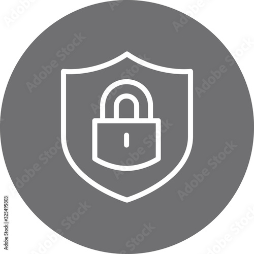 Shield With Lock Security Outline Icon