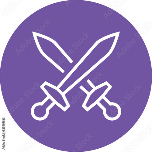 Swords Combat Conflict Outline Icon