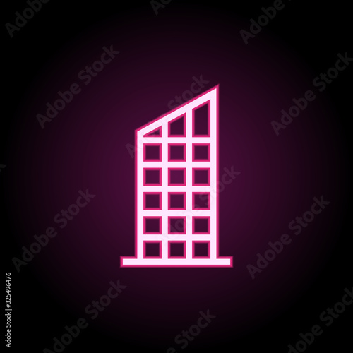 Skyscraper  building neon icon. Simple thin line  outline vector of building icons for ui and ux  website or mobile application