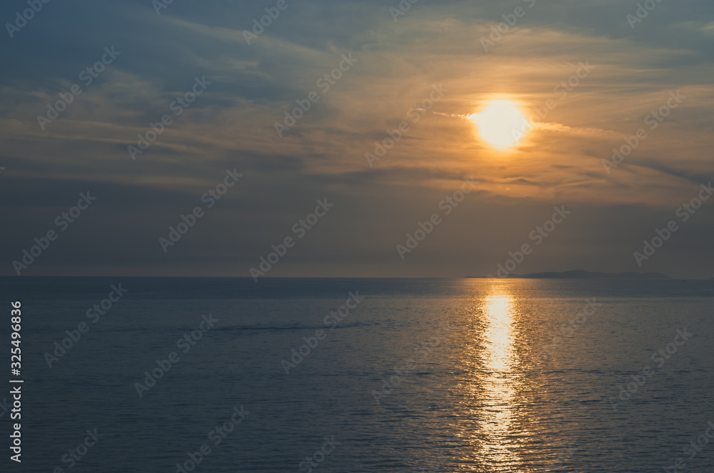 orange sunset at the sea