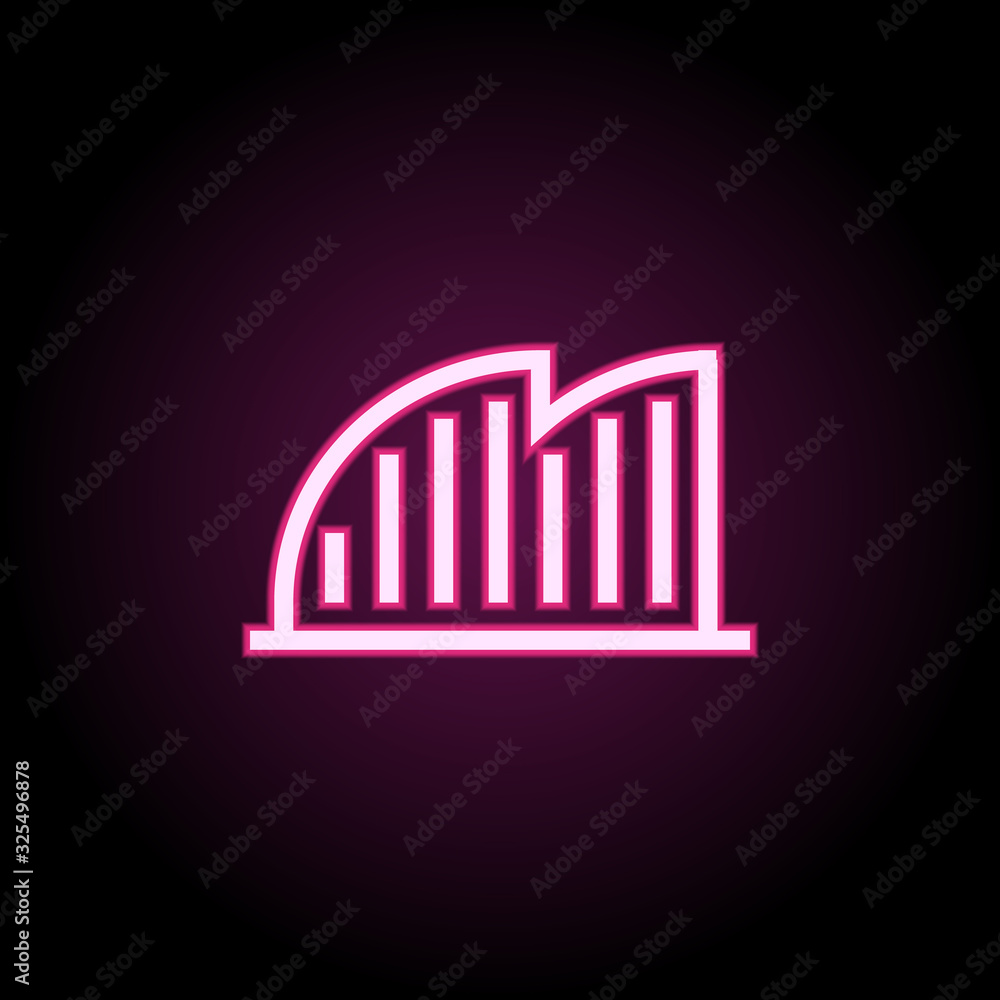 Building neon icon. Simple thin line, outline vector of building icons for ui and ux, website or mobile application Building neon icon. Simple thin line, outline vector of building icons for ui and ux, website or mobile application