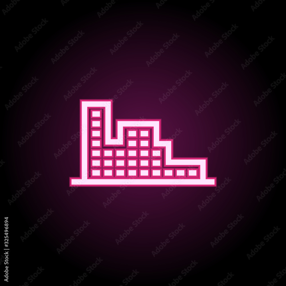 Building neon icon. Simple thin line, outline vector of building icons for ui and ux, website or mobile application