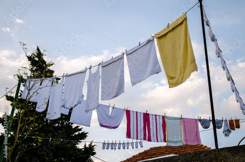 drying clother on the rope