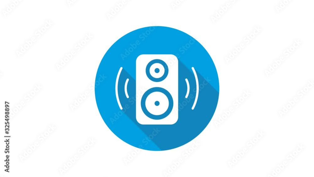 Blue motion graphic icon animation speaker Blue motion graphic icon animation speaker