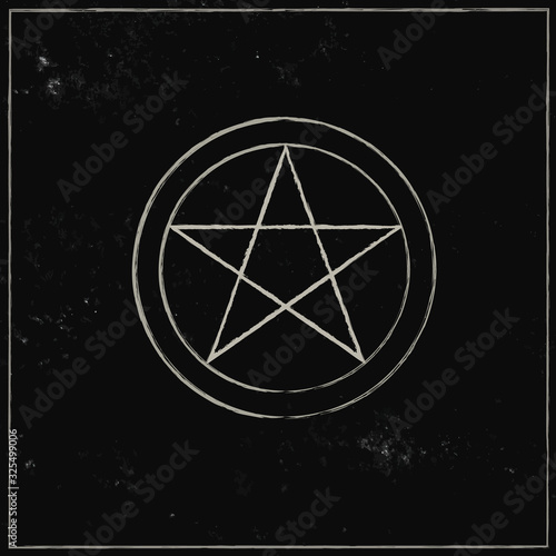 Pentacle isolated on dark background. Magic vector decorative elements
